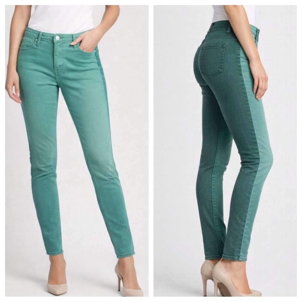 Kate Spade Saturday Womens Jeans Two Tone Green Skinny Leg Size 30